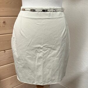 Elegant Cream Skirt with Silver Accents